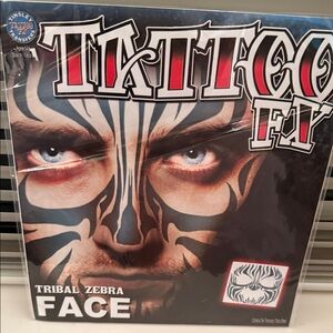 Tribal Zebra Face Tattoo FX